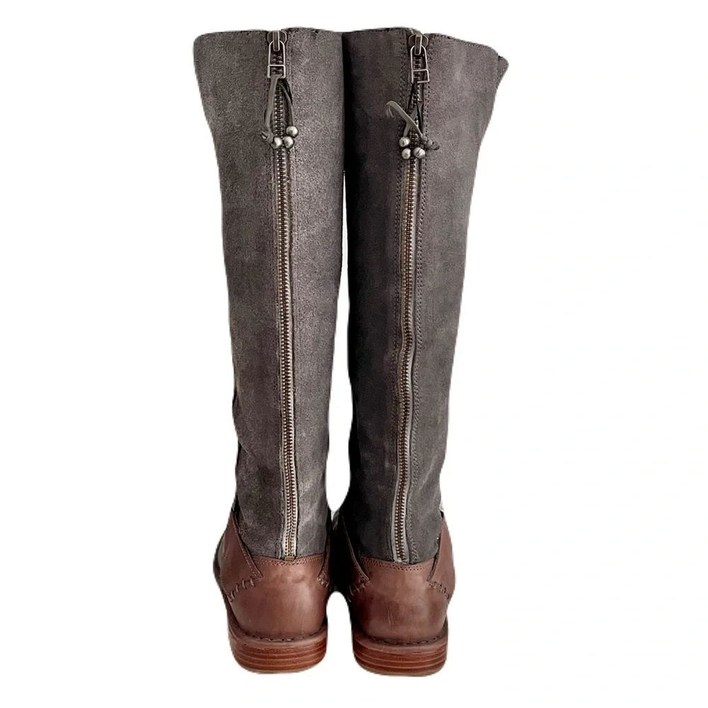 Olukai Grey Suede ‘Holo Lio’ Riding Boots, Size 7.5